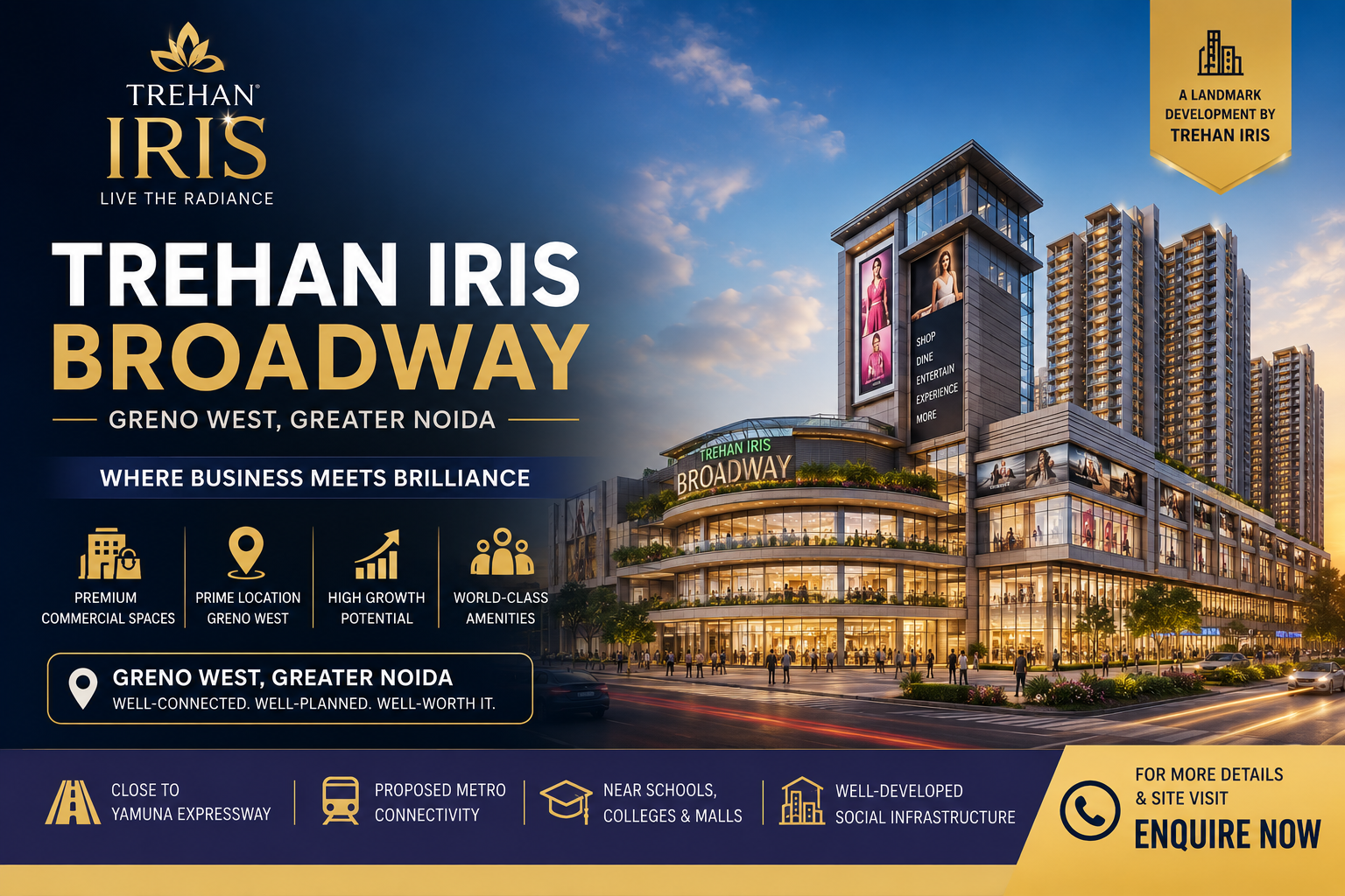 Trehan Iris Broadway Greno West - 1 Million Sq. Ft. Commercial Hub at Greater Noida West