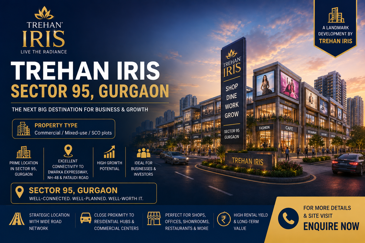 Trehan Iris Sector 95 Gurgaon - Premium SCO & Commercial Spaces in New Gurugram