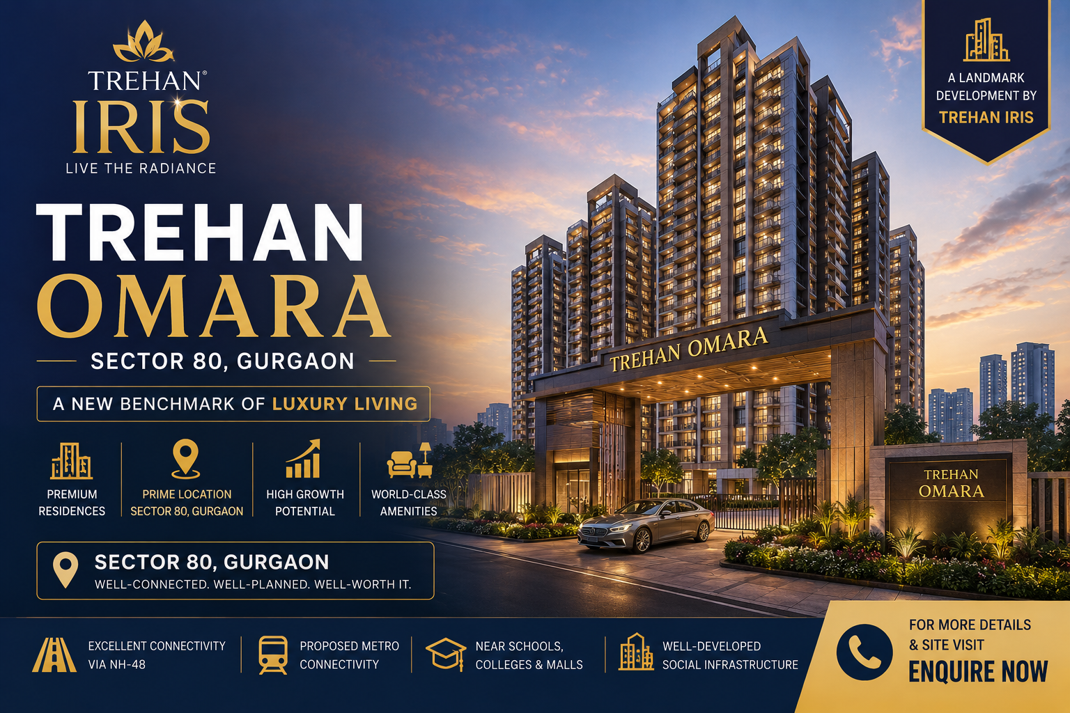 Trehan Omara - Ultra-Luxury Residences in Sector 80 Gurgaon with Golf Course & Aravalli Views