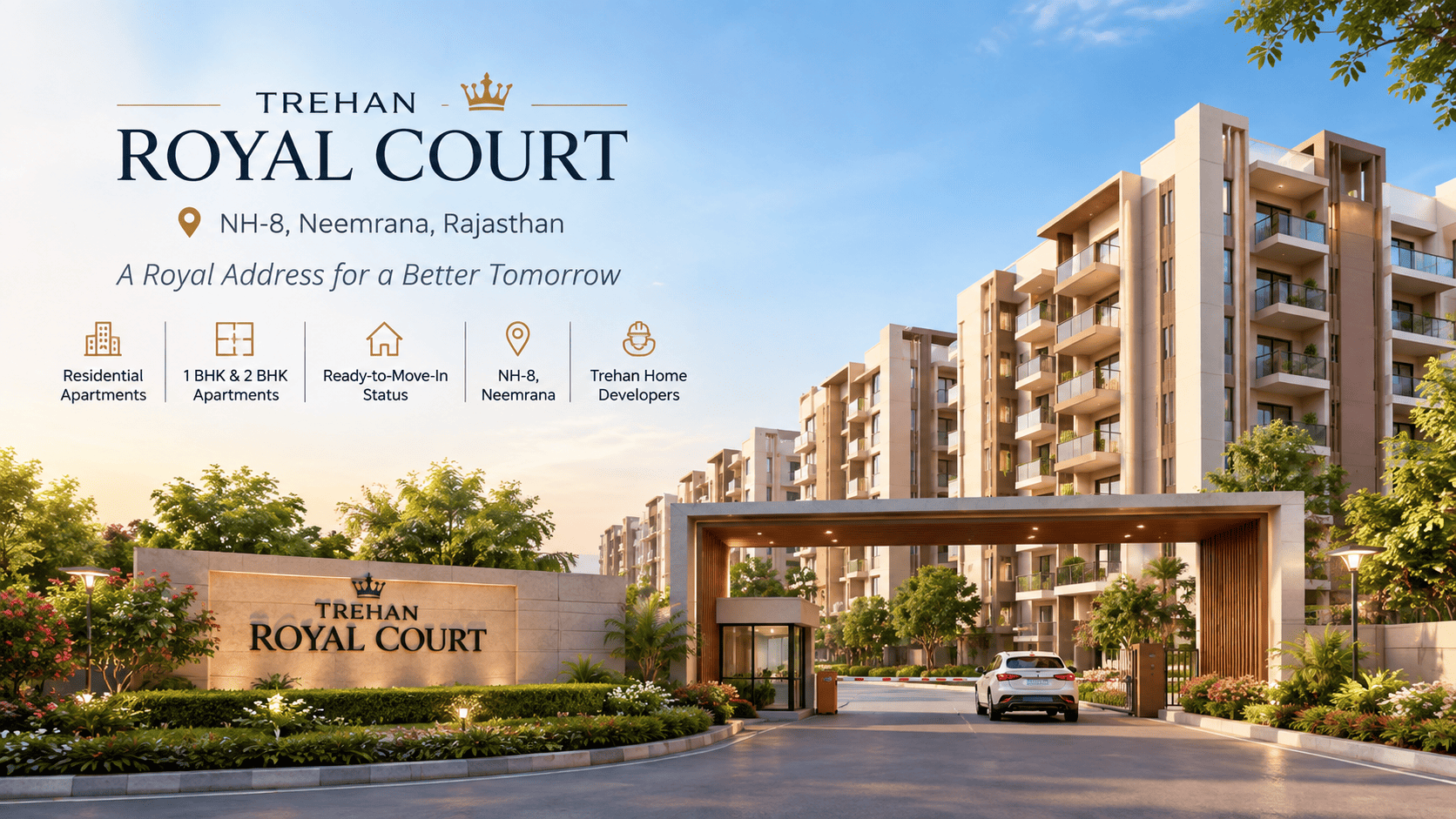 Trehan Royal Court Neemrana - Ready-to-Move 1 & 2 BHK Apartments on NH-8